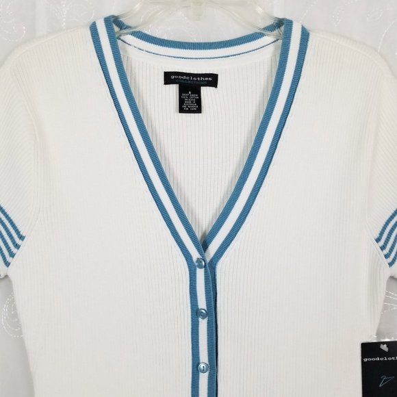 Good Clothes S Knit Top Short Sleeve Button Up - Picture 2 of 7